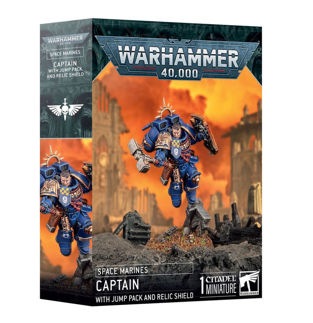 Warhammer 40K 48-102 Space Marines: Captain W/Jump Pack & Relic Shield