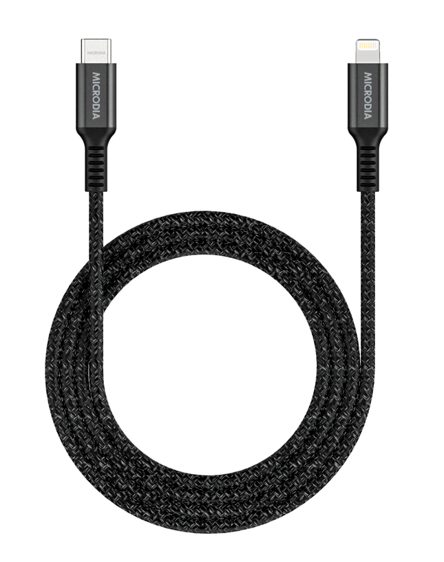 MICRODIA ExeCable™ Tweed PD60W USB-C to Lightning Cable 1.3m - Charcoal