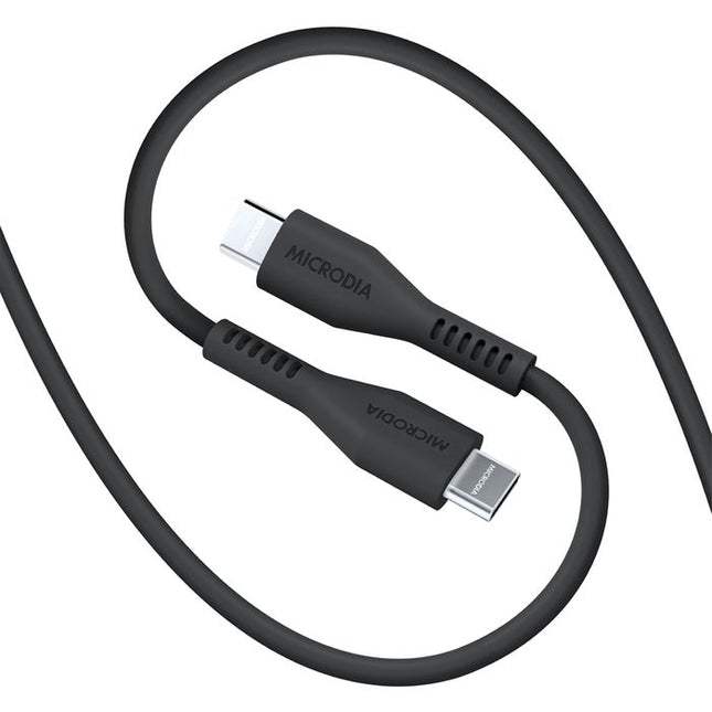 MICRODIA Fruitywire™ Liquid Silicon PD60W USB-C to USB-C 1.3m - Charcoal
