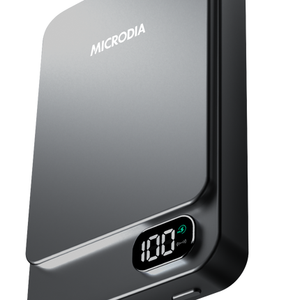 MICRODIA SnapPower™ Aluminaire 35W (15W + 20W) Magnetic Power Bank - 10,000mAh - Charcoal