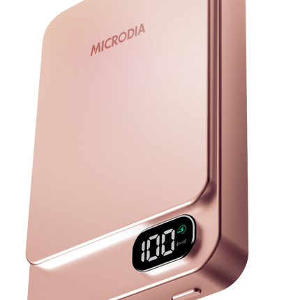 MICRODIA SnapPower™ Aluminaire 35W (15W + 20W) Magnetic Power Bank - 10,000mAh - Rose Gold
