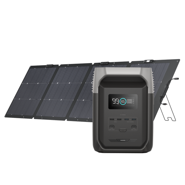 EcoFlow Delta 3 1500 + 220W Bi-Facial Solar Panel