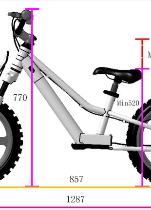 Takani Electric Balance Bike 16'' 48V 350W | Hydraulic Suspension - Actiontech