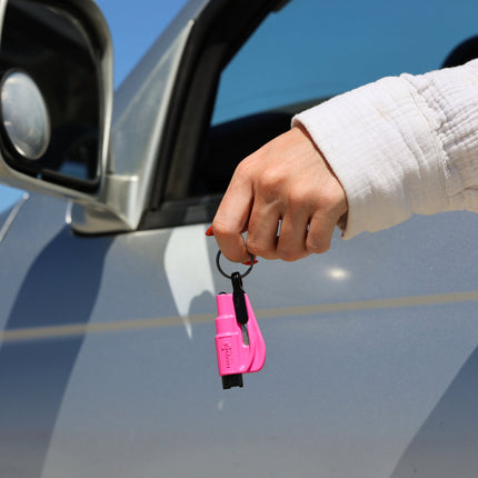 resqme® Car Escape Tool, Seatbelt Cutter / Window Breaker - Pink
