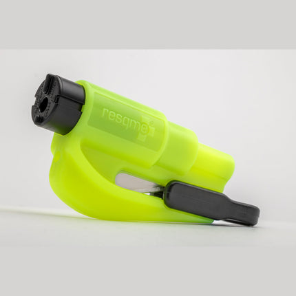 resqme® Car Escape Tool, Seatbelt Cutter / Window Breaker - Glow In The Dark