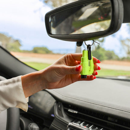resqme® Car Escape Tool, Seatbelt Cutter / Window Breaker - Neon Yellow