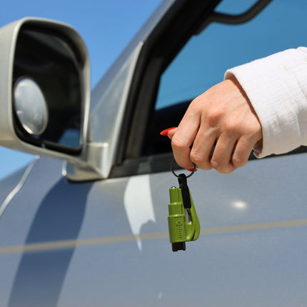 resqme® Car Escape Tool, Seatbelt Cutter / Window Breaker - Army Green