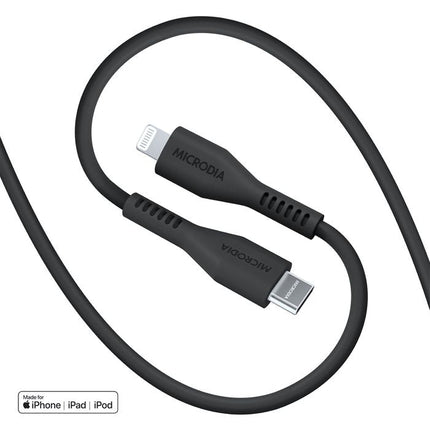 MICRODIA Fruitywire™ Liquid Silicon PD60W USB-C to Lightning Cable 1.3m Charcoal