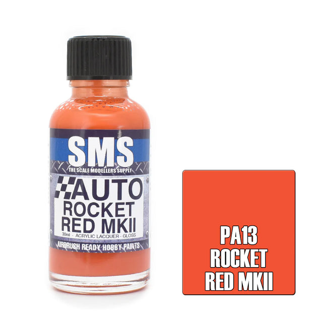Airbrush Paint 30ml Auto Rocket Red Mkii Scale Modellers Supply