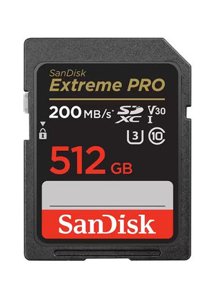 Sandisk Extreme Pro SDXC 512GB 200MB/S UHS-I MEMORY CARD - Actiontech