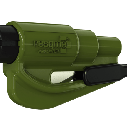 resqme® Car Escape Tool, Seatbelt Cutter / Window Breaker - Army Green