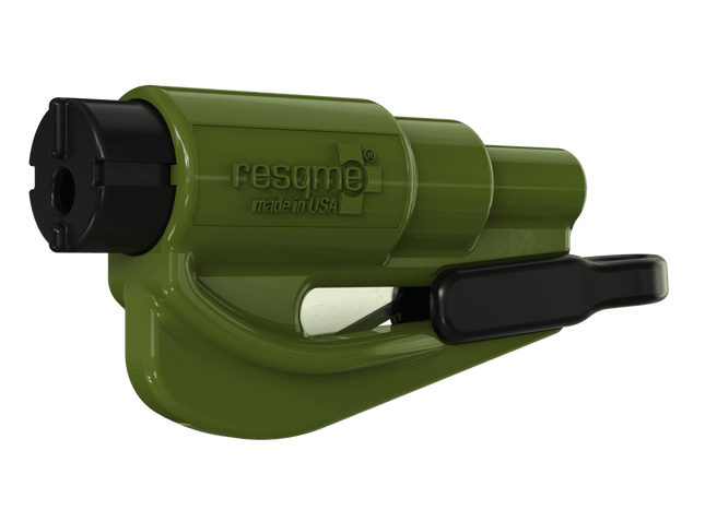 resqme® Car Escape Tool, Seatbelt Cutter / Window Breaker - Army Green
