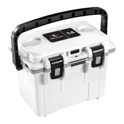 PELICAN 14QT PERSONAL COOLER WHITE GREY 13.2 LITRES
