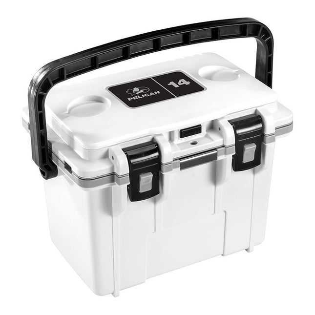 PELICAN 14QT PERSONAL COOLER WHITE GREY 13.2 LITRES