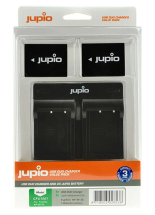 JUPIO BATTERY CHARGER KIT 2X NP-W126S 1260MAH FOR FUJI DIGITAL CAMERAS AND VIDEO - Actiontech