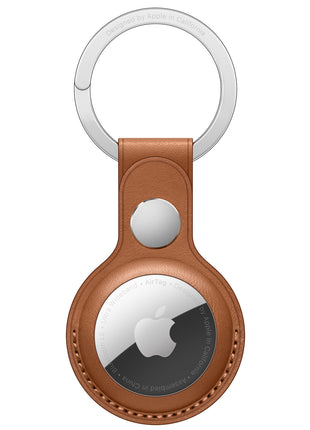 Apple AirTag Leather Key Ring - Saddle Brown - Actiontech