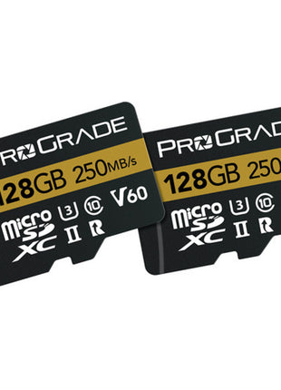 PROGRADE DIGITAL MICRO SDXC GOLD UHS-II 128GB R250MB/S W130MB/S V60 2PK - Actiontech