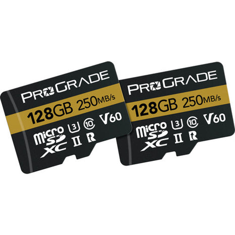PROGRADE DIGITAL MICRO SDXC GOLD UHS-II 128GB R250MB/S W130MB/S V60 2PK - Actiontech