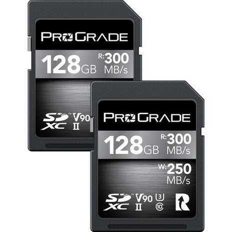 PROGRADE DIGITAL SDXC COBALT UHS-II 128GB R300MB/S W250MB/S V90 2PK - Actiontech