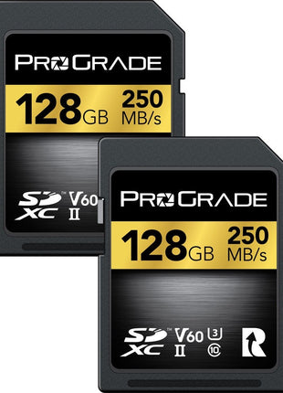 PROGRADE DIGITAL SDXC GOLD UHS-II 128GB R250MB/S W120MB/S V60 2PK - Actiontech